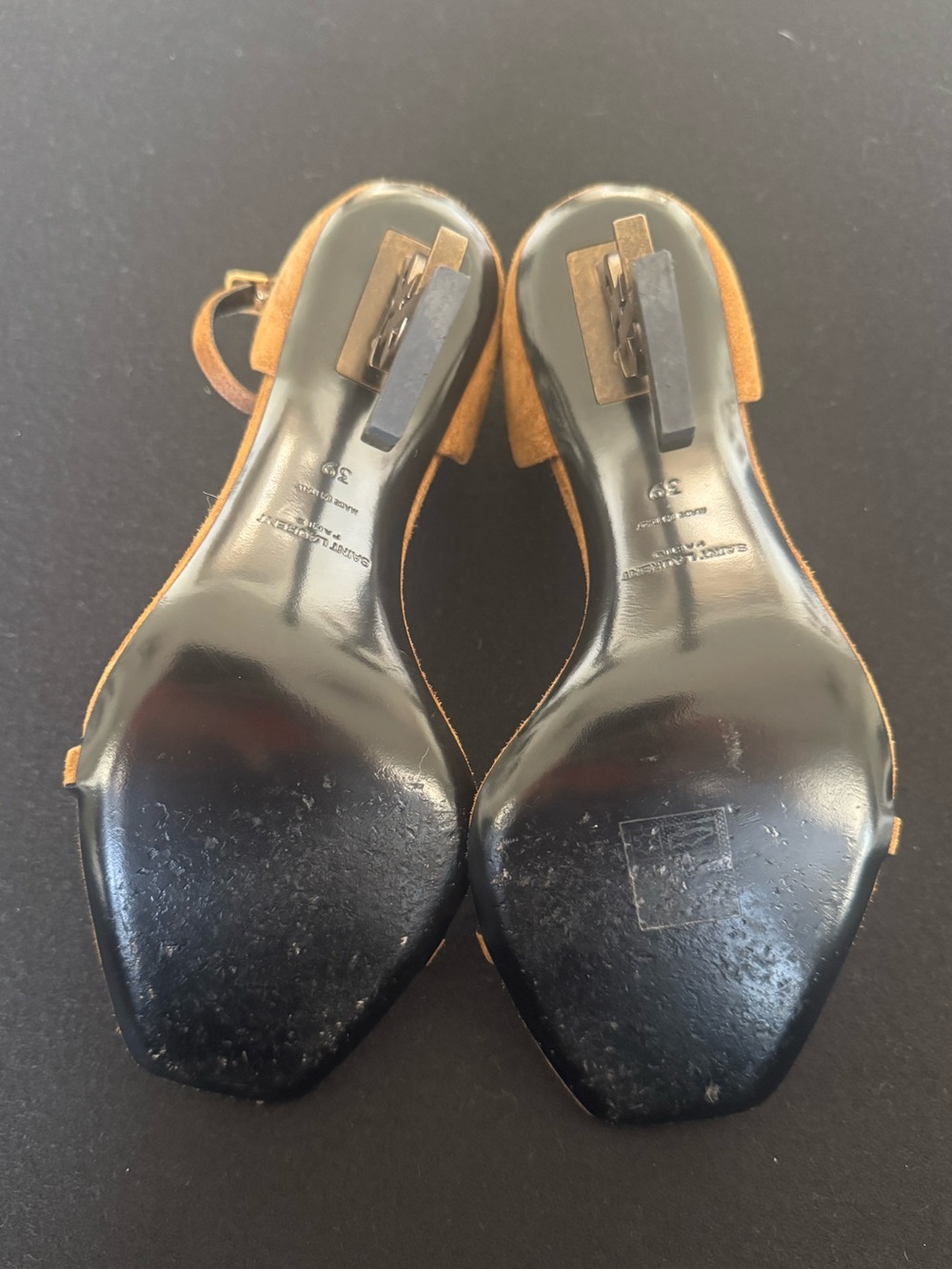 Saint Laurent Women's Opyum Suede Sandal Heels - Picture 10 of 15